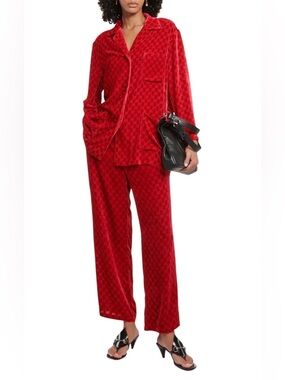 Gucci GG Velvet Devoré Set – Red | Full set | New with Tags / Pants and Shirt